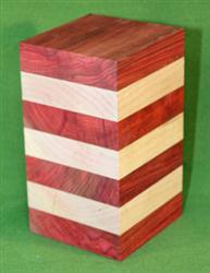 Blank #712 - Redheart & Cherry Turning Blank ~ 3 3/8" x 3 3/8" x 6 1/4" ~ $17.99